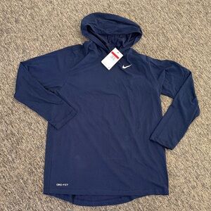 Nike Mens Dry Long Sleeve Hood College Navy Size Large